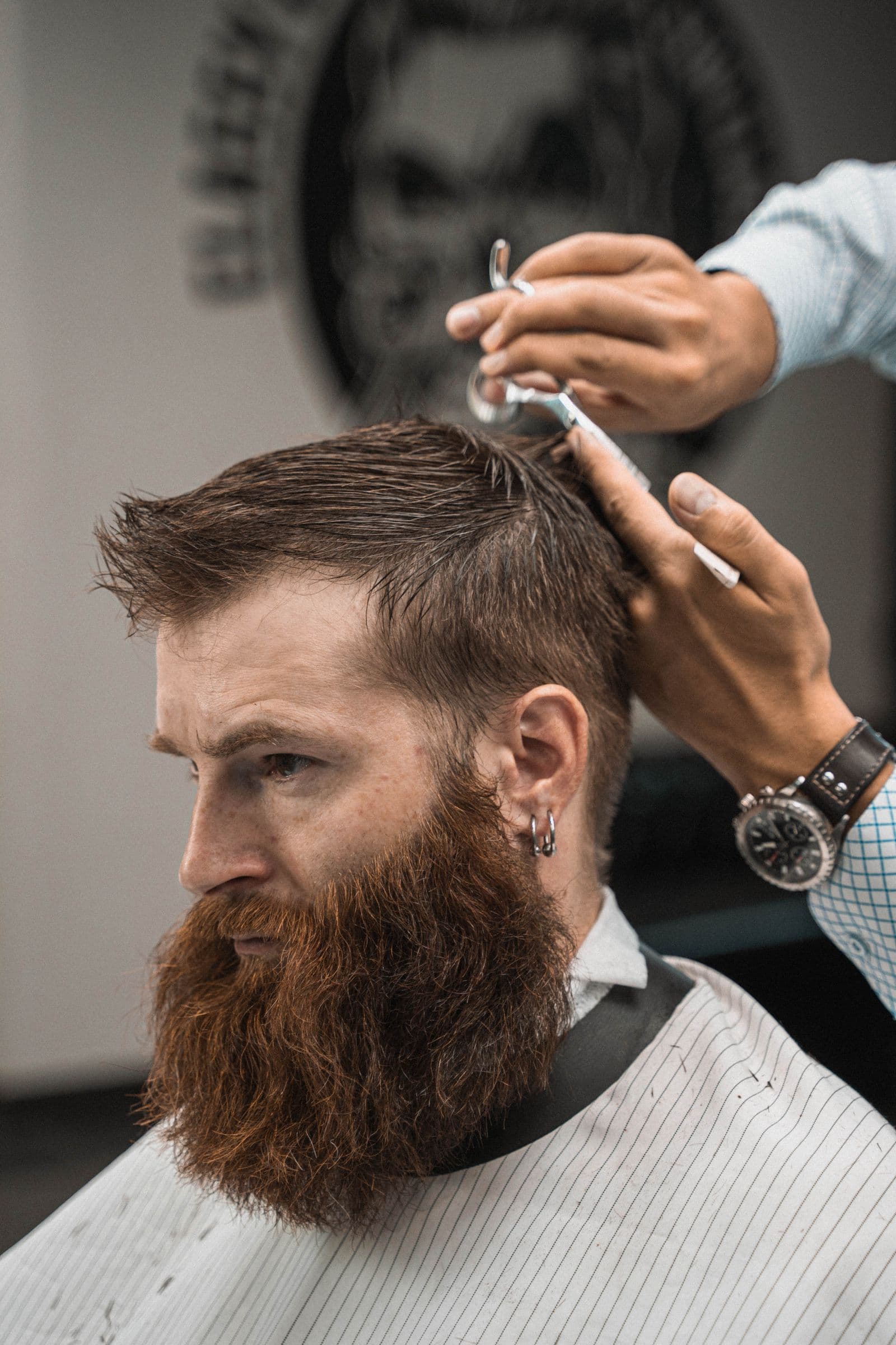 Precision skin fade in progress