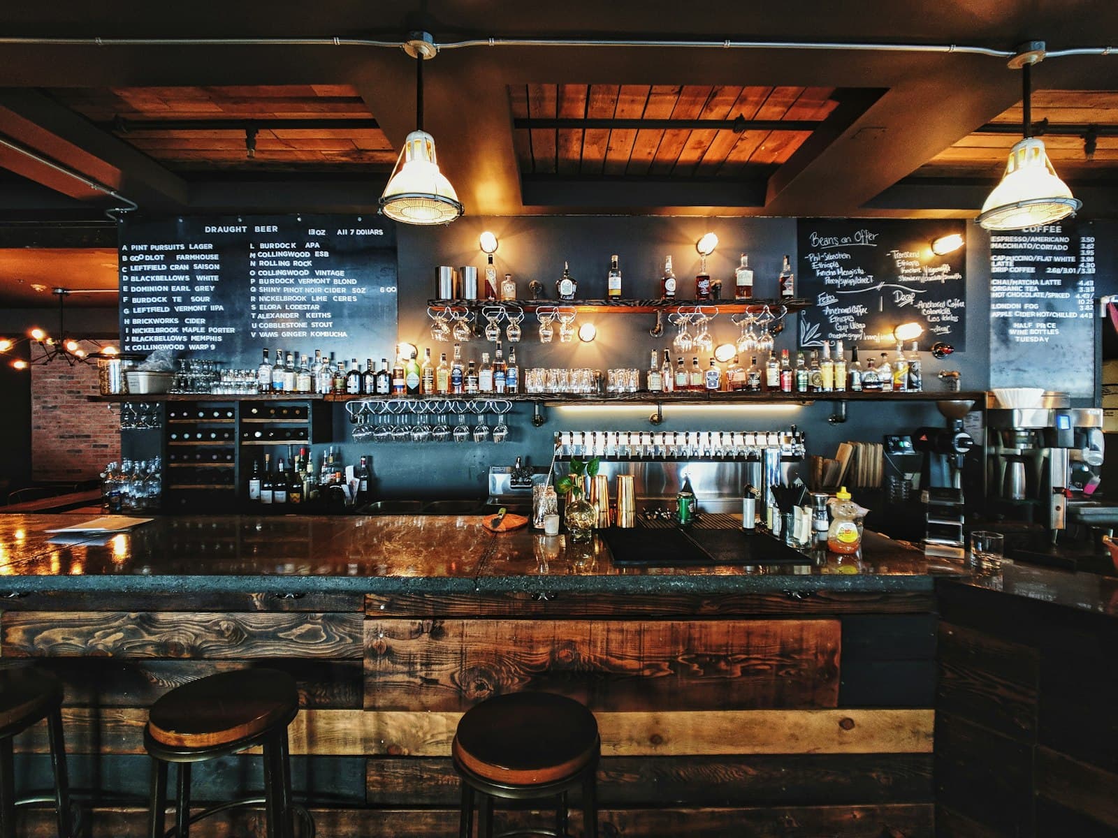Inside Corner Cellars — warm wood shelves stocked with wine and spirits