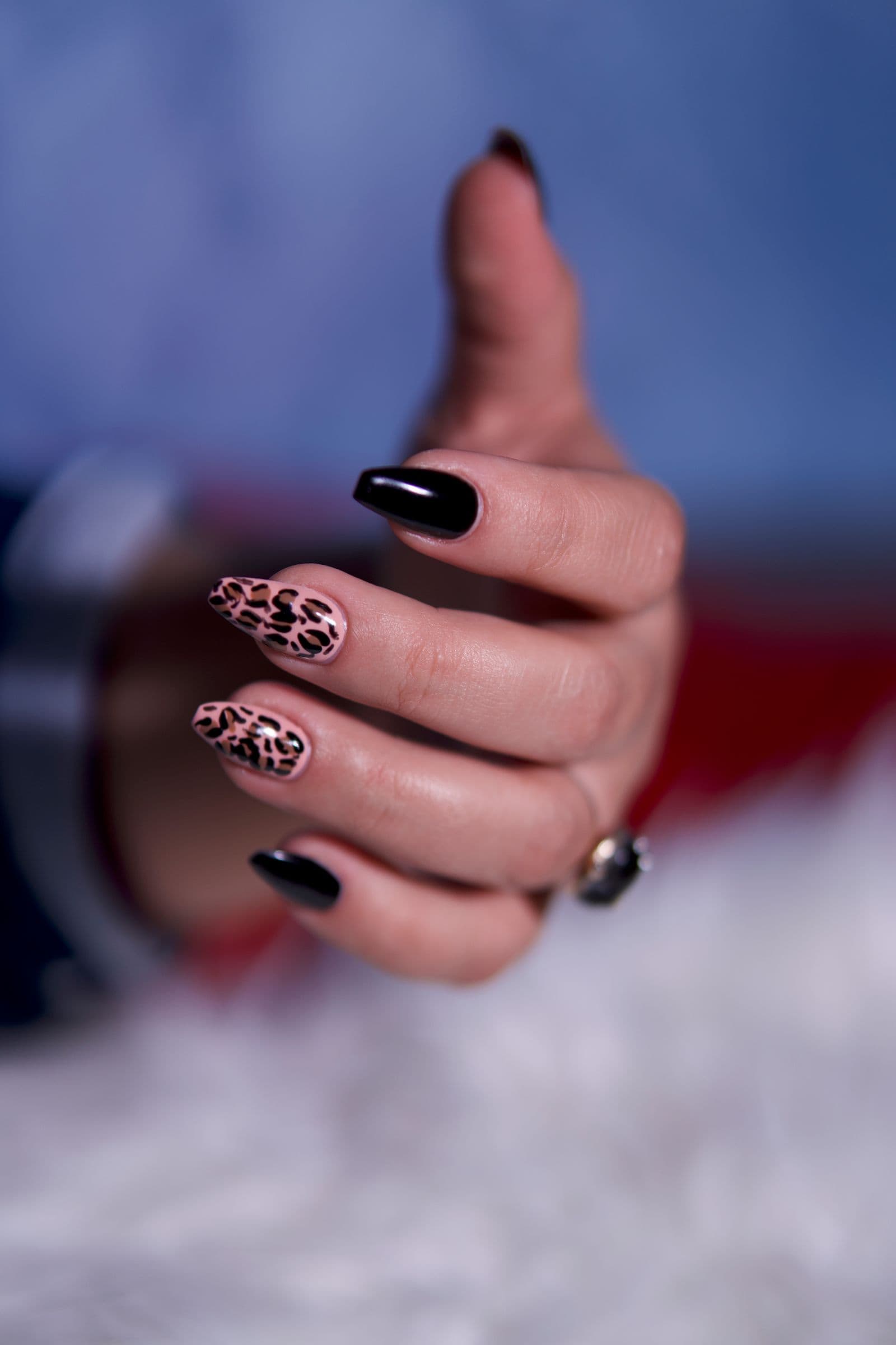 Bold hand-painted nail art