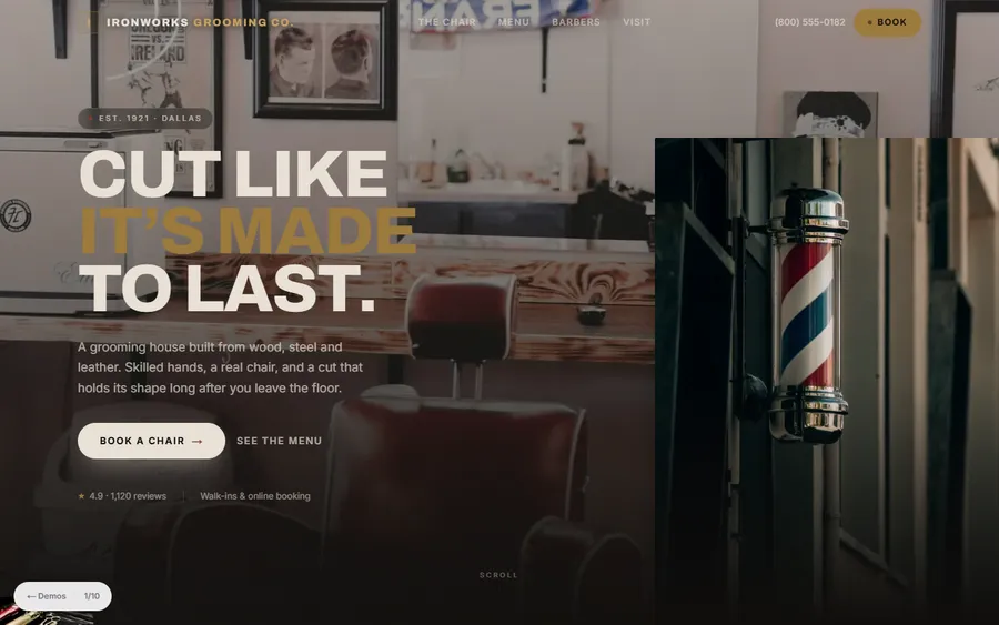 Craft Modern — Ironworks Grooming Co. website design