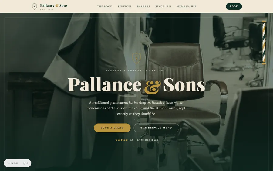 Heritage — Pallance & Sons website design