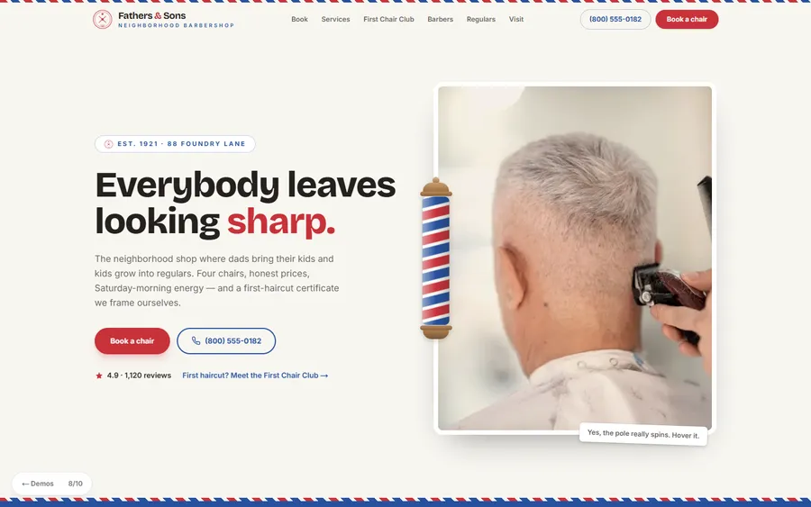 Neighborhood — Fathers & Sons website design