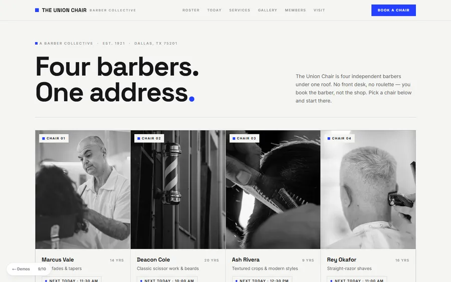 Collective — The Union Chair website design