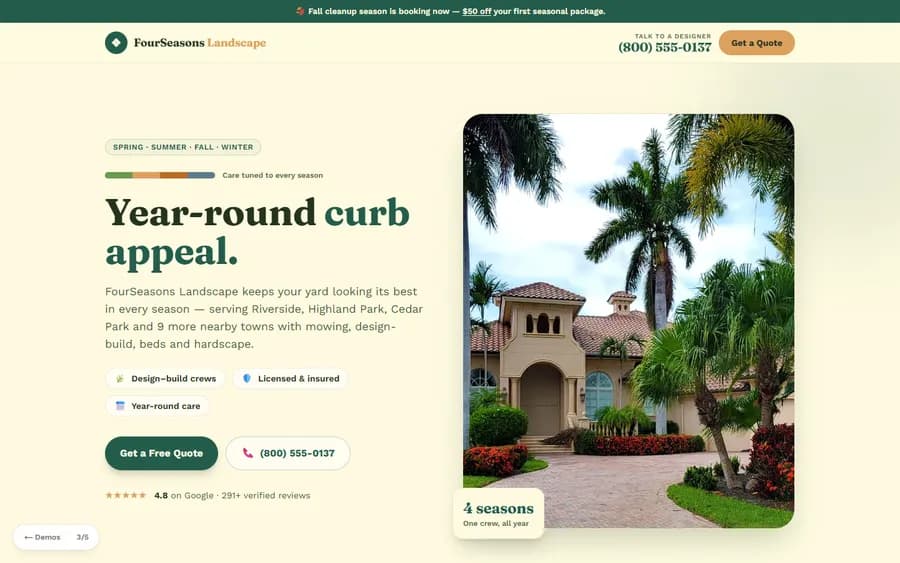 Seasonal — FourSeasons Landscape website design