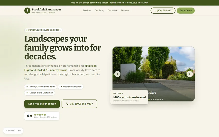 Family — Brookfield Landscapes website design