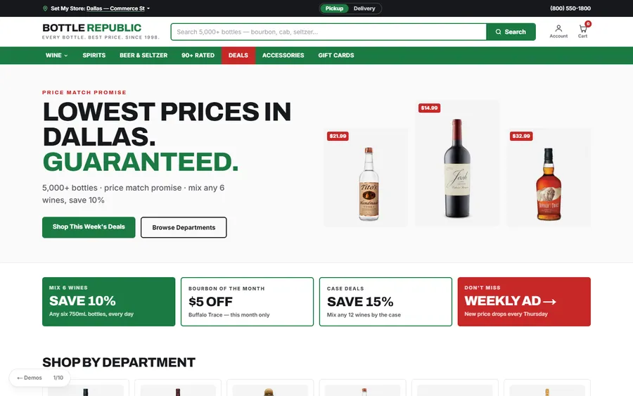Superstore — Bottle Republic website design