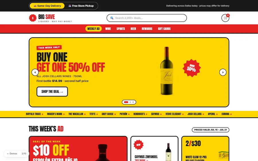 Deal Blitz — Big Save Liquors website design