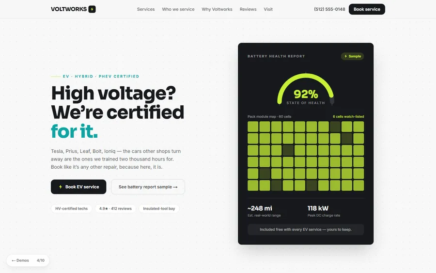 Electric — Voltworks website design