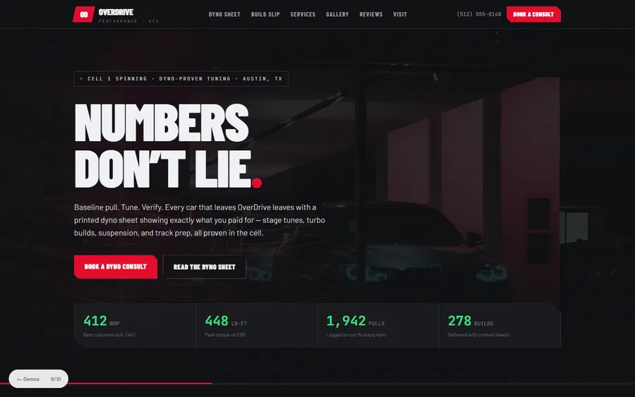 Performance — OverDrive Performance website design