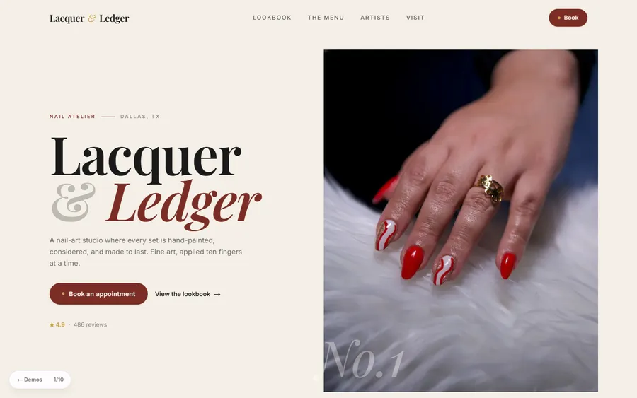Editorial — Lacquer & Ledger website design