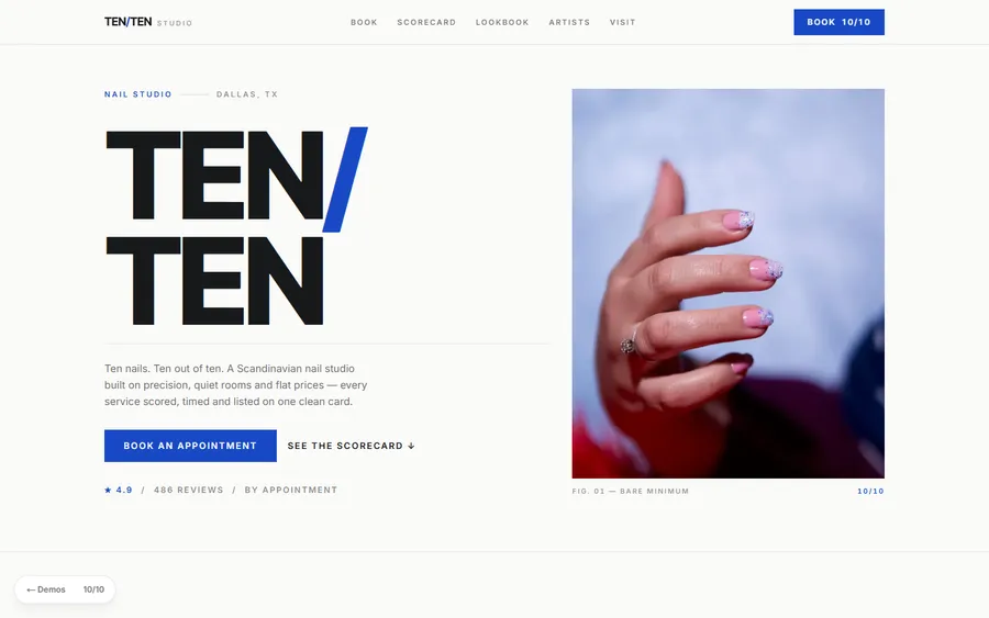Scandi Minimal — Ten/Ten Studio website design