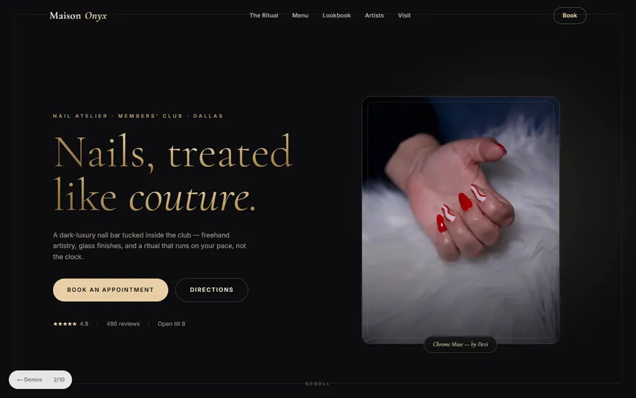Dark Luxury — Maison Onyx website design