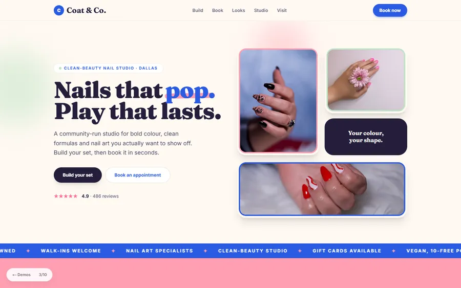 Playful Pop — Coat & Co. website design