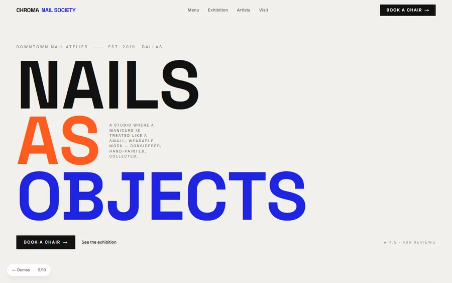 Art House — Chroma Nail Society website design