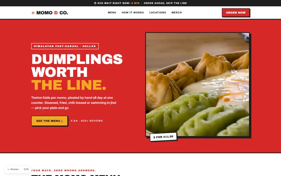 Momo Counter — MOMO & CO. website design