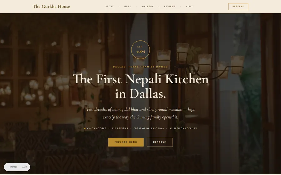 Heritage House — The Gurkha House website design
