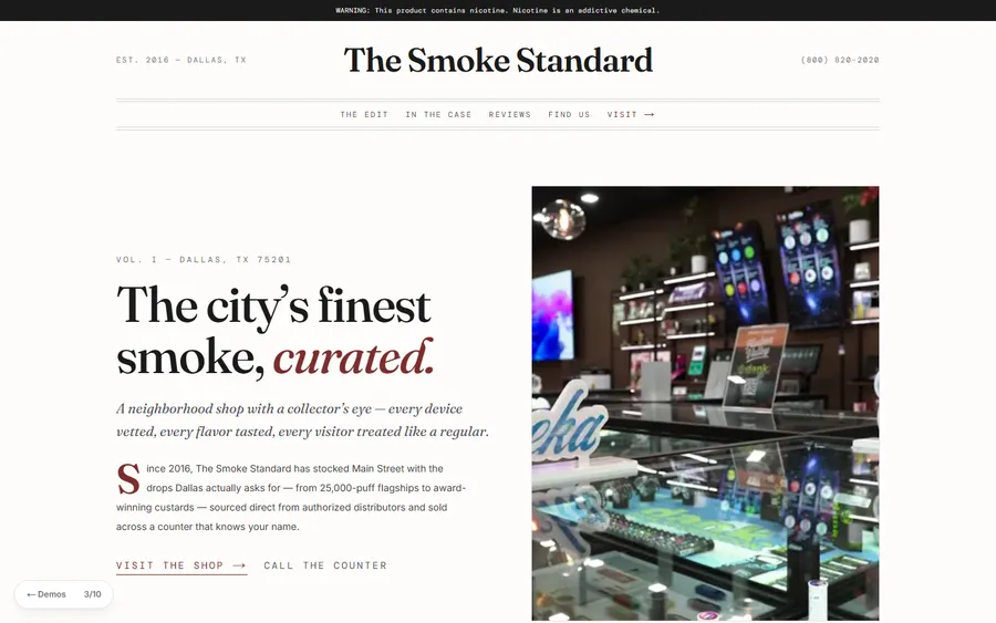 Editorial — The Smoke Standard website design