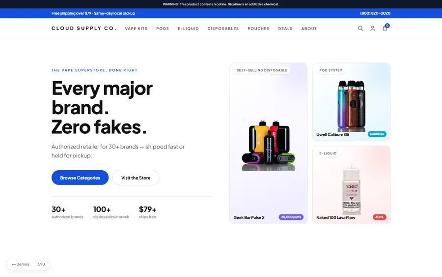 Superstore — Cloud Supply Co. website design