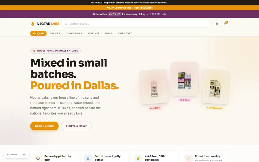 Flavor House — Nectar Labs website design