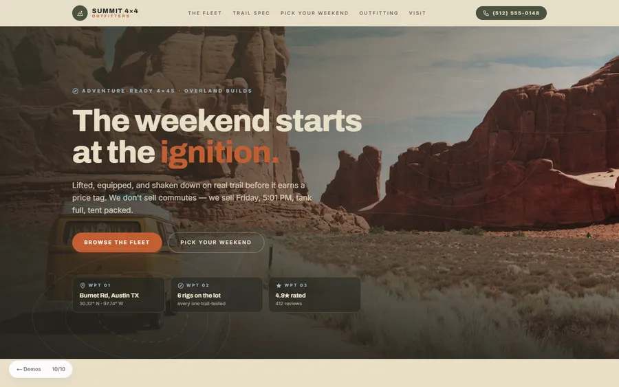 Overland — Summit 4x4 Outfitters website design