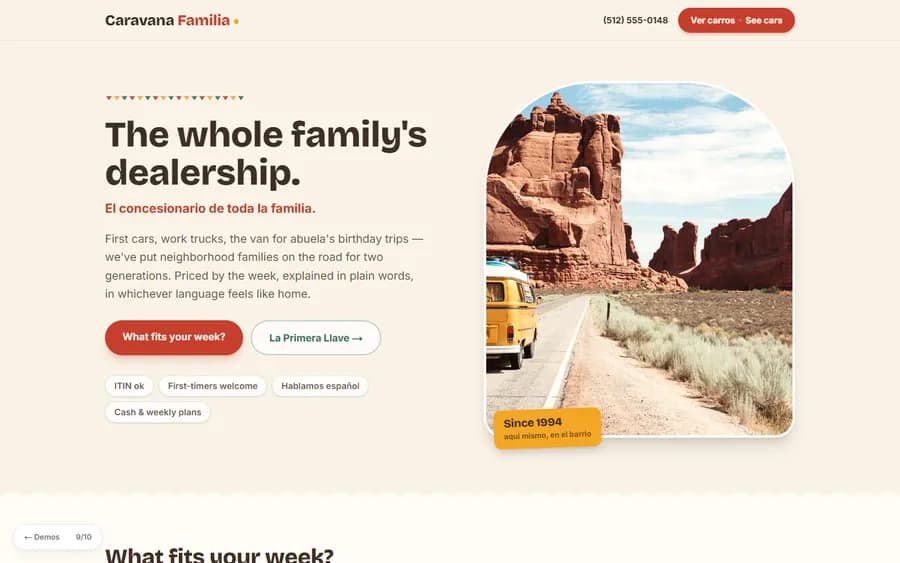 Familia — Caravana Familia website design