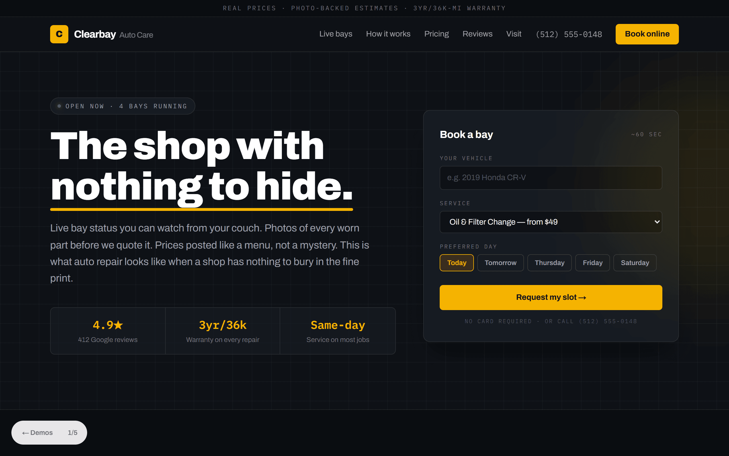 Auto repair website design by Praxium Labs
