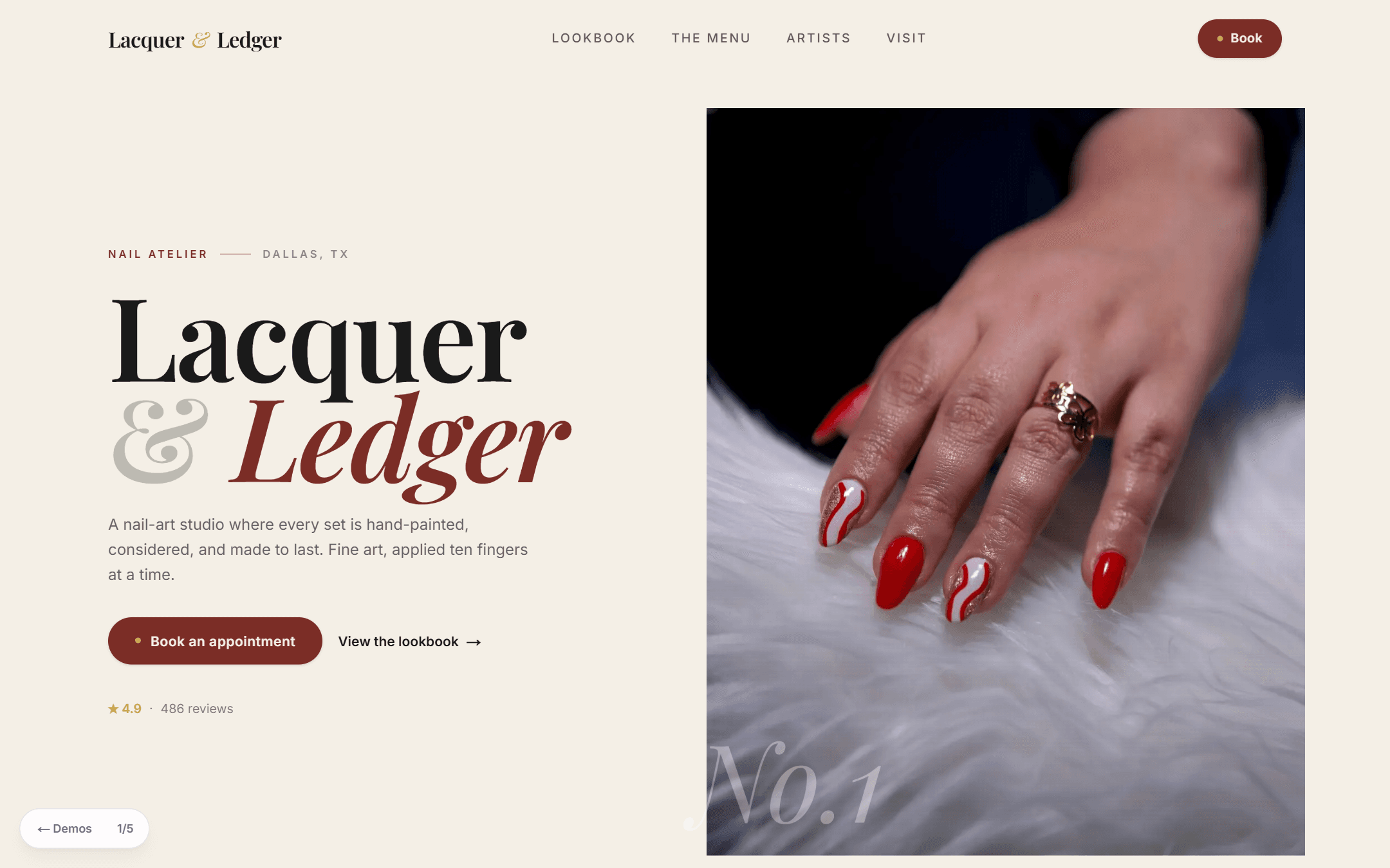 Nail salon website design by Praxium Labs