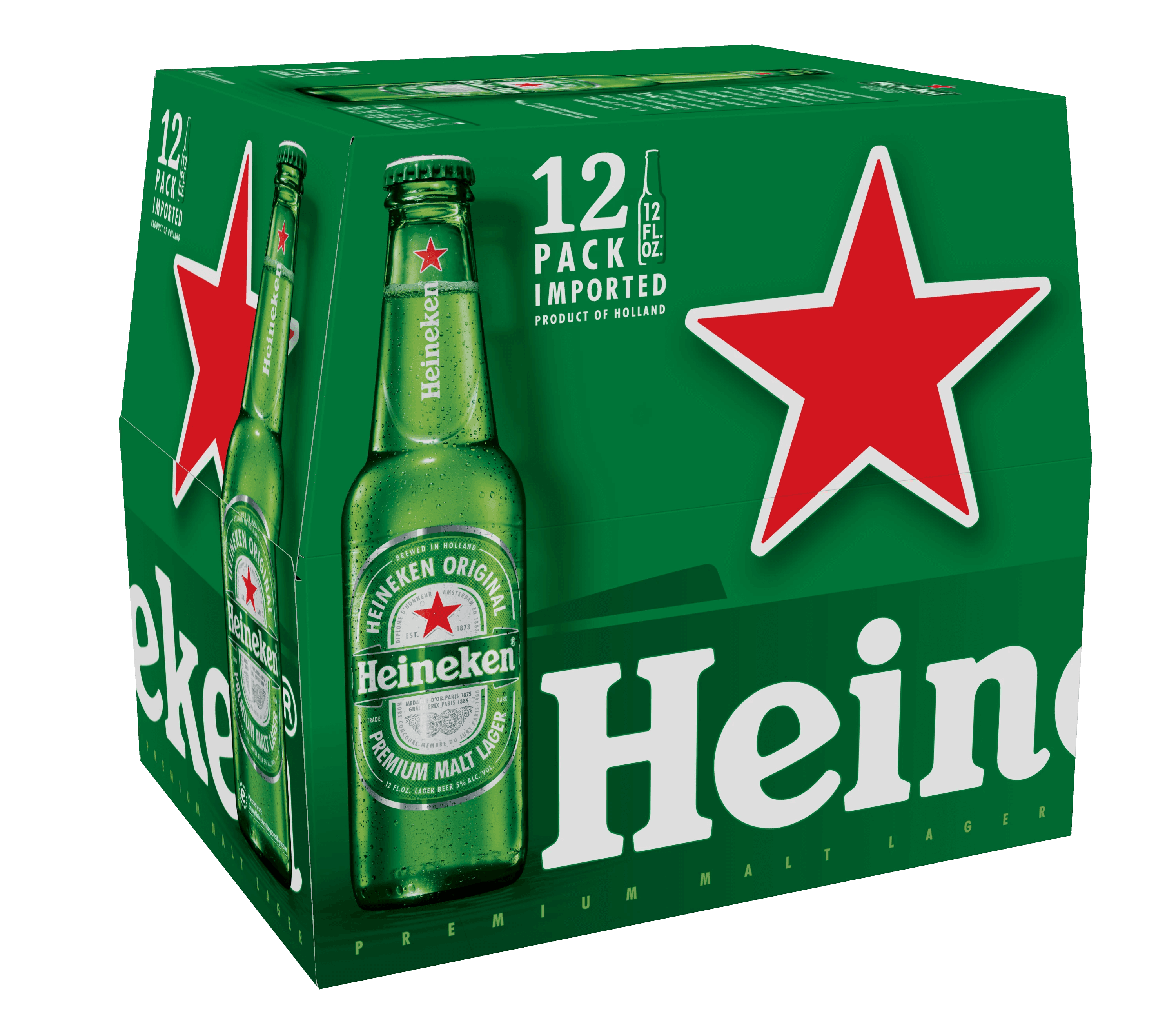 Bottle shot of Heineken 12-Pack