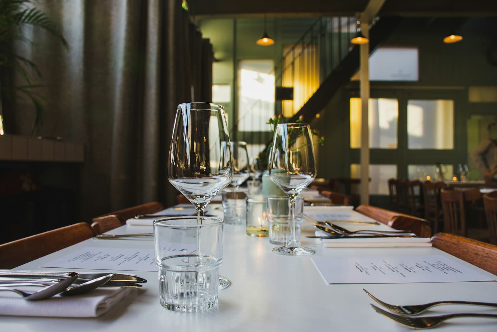 The Saffron Room, private dining table set for fourteen
