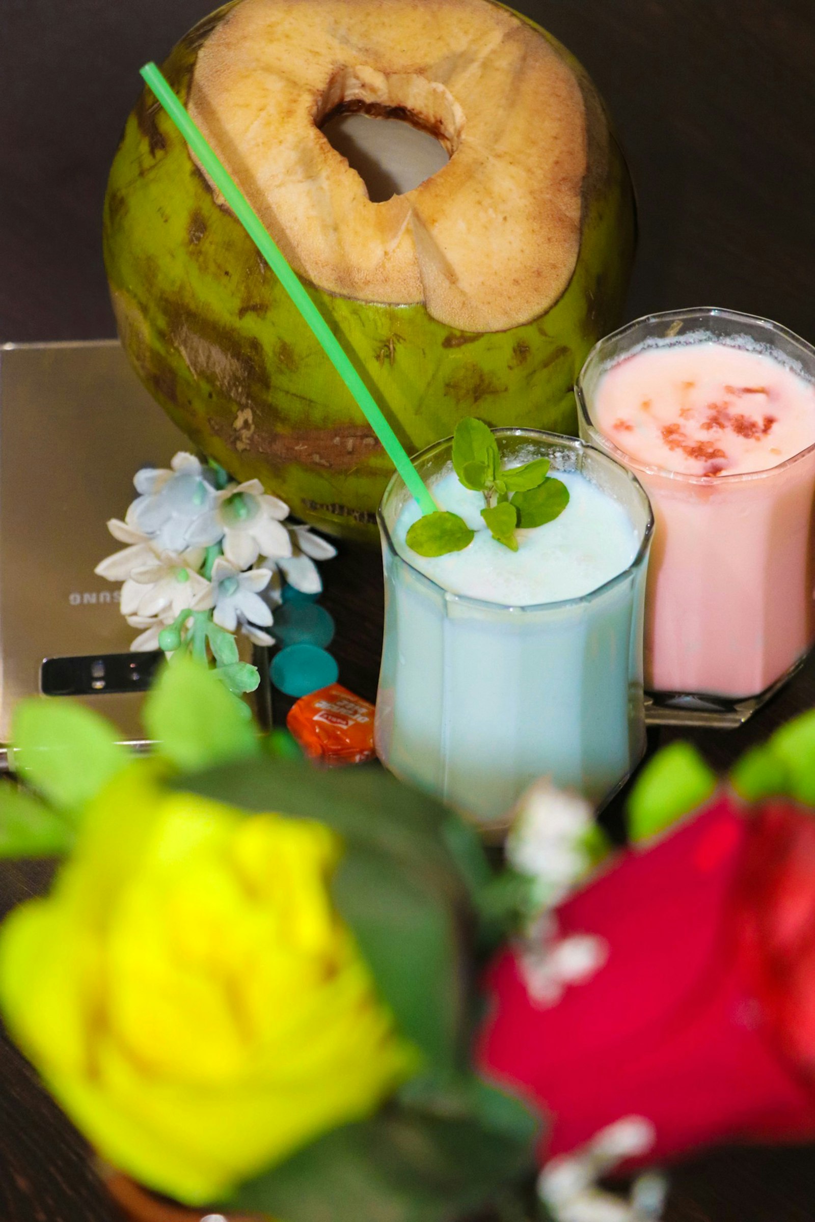 Tall glass of mango lassi with a whisper of cardamom